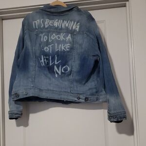 Torrid Blue Jean Jacket with Graphic Design
